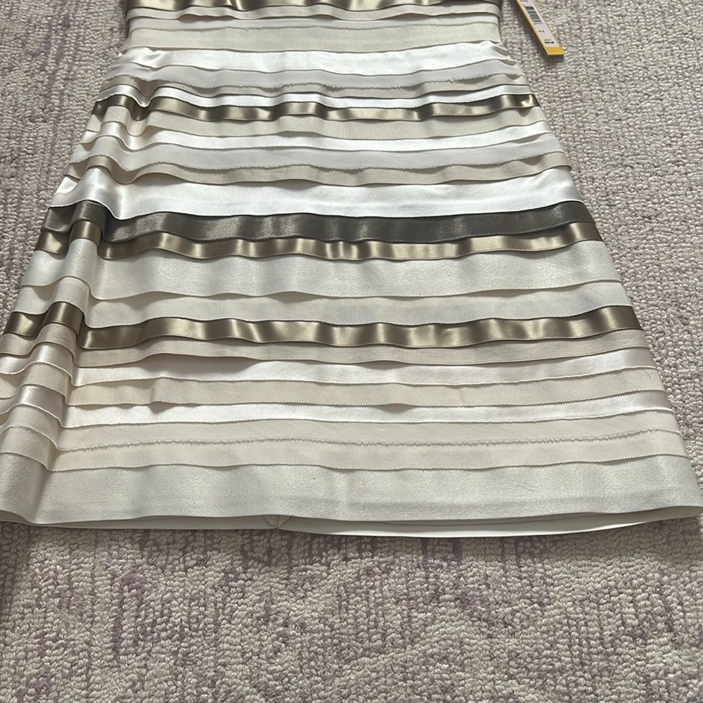 NWT Alice + Olivia Striped Ribbon Dress - Picture 5 of 9